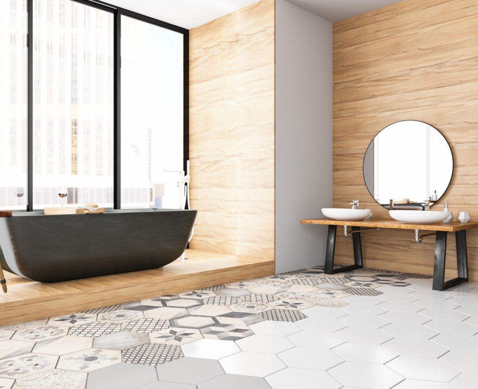 Designboden im Badezimmer