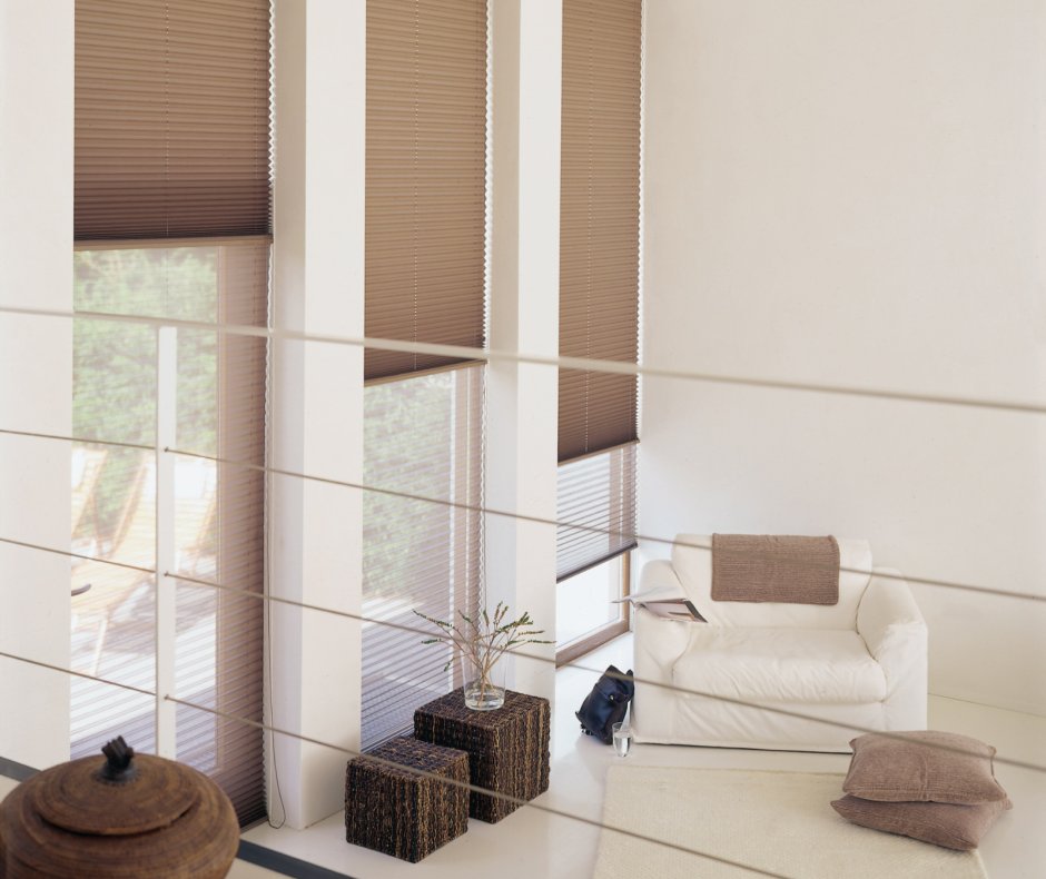 Plissees im Wohnzimmer