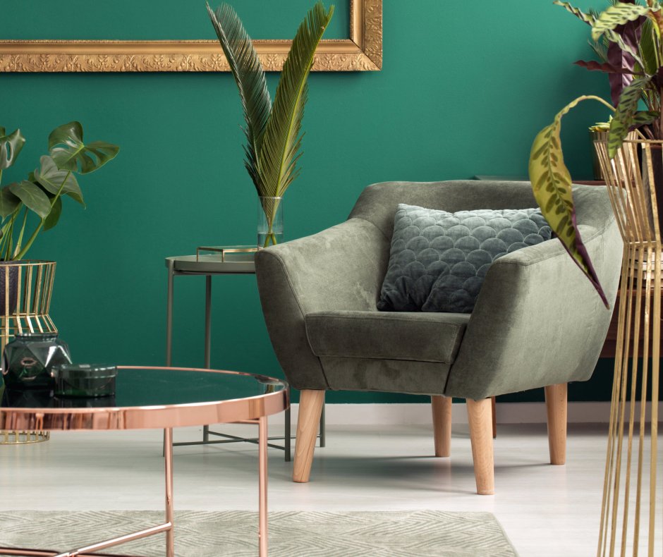 Grüne Wandfarbe fürs Wohnzimmer