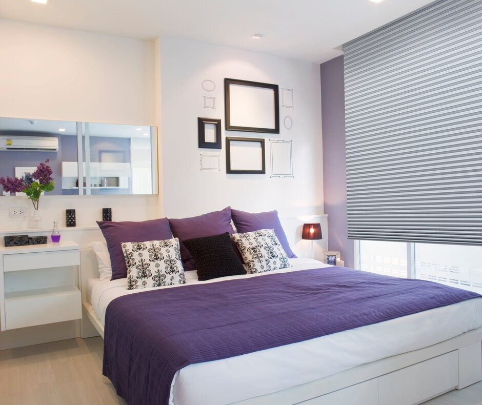 Plissees im Schlafzimmer