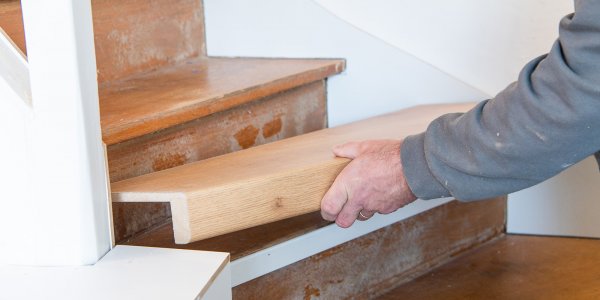 Anpassung der Trittstufe an die bestehende Treppe