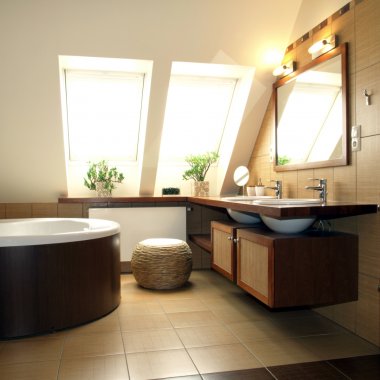 Sonnenschutzrollos im Badezimmer