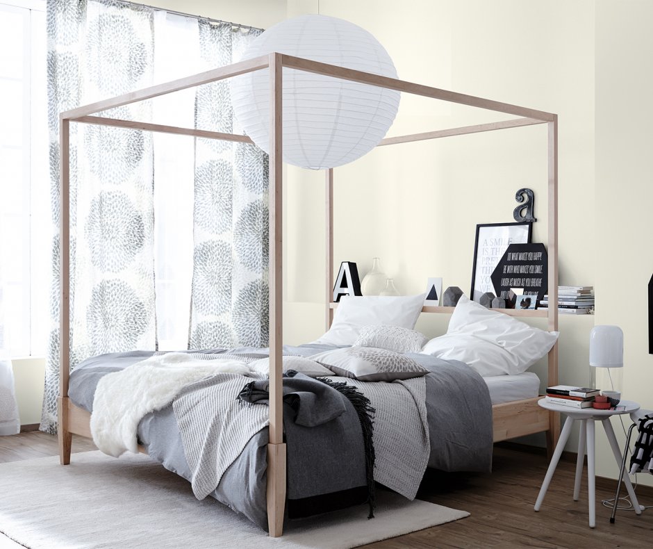 Schlafzimmer Wandfarbe Naturweiß