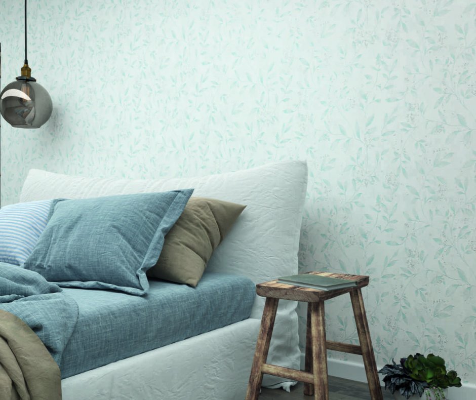 Mustertapete im Schlafzimmer