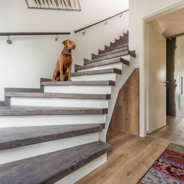 Treppe mit Holzdekor