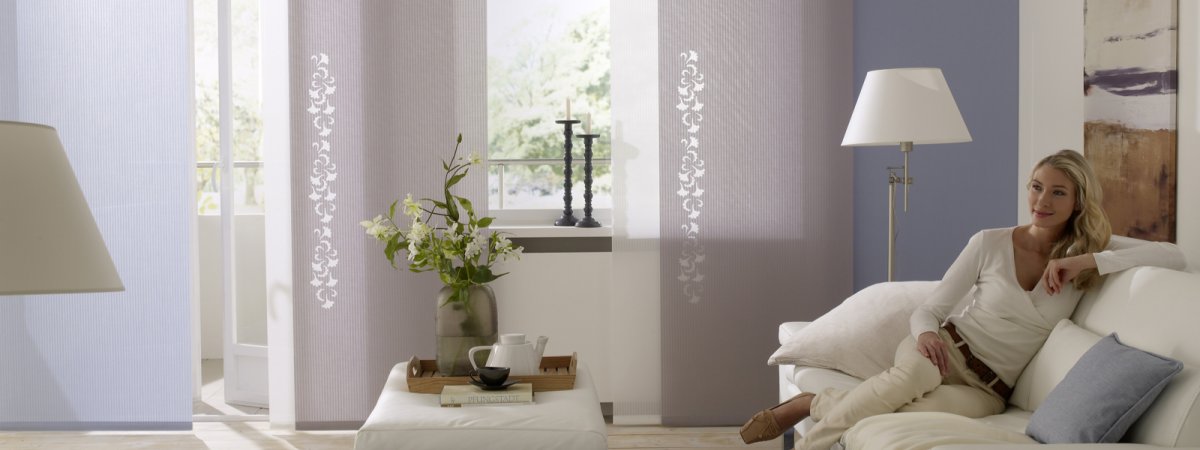 Flächenvorhänge im Wohnzimmer