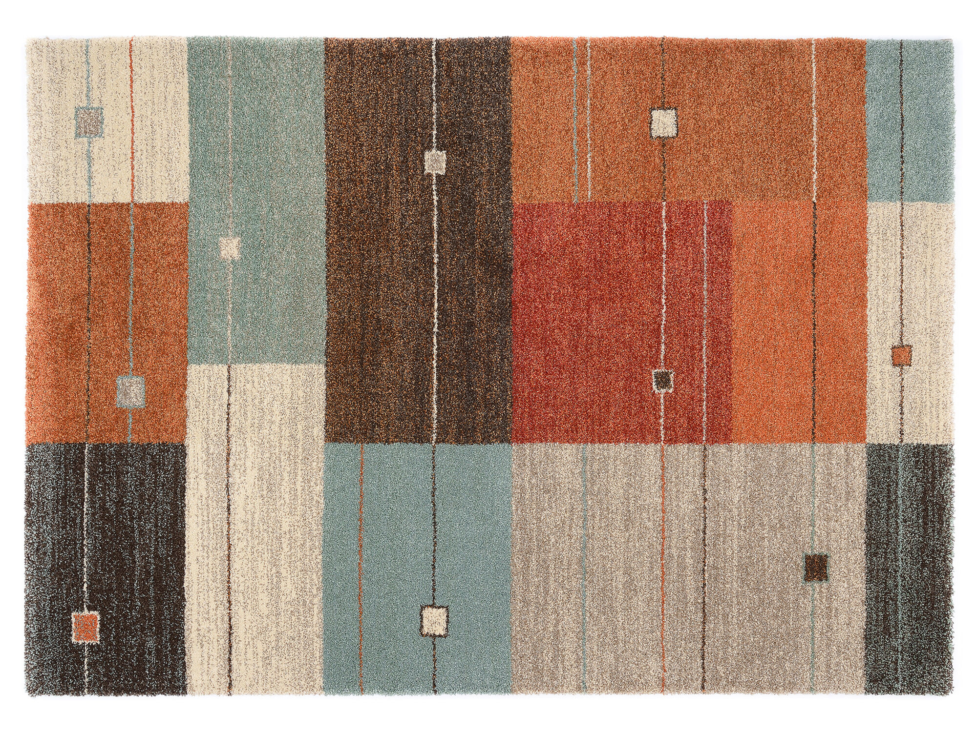 Moderner Frisé-Teppich »Cara 01« - Terra-Mix, 65x130 cm, hochwertiges Design