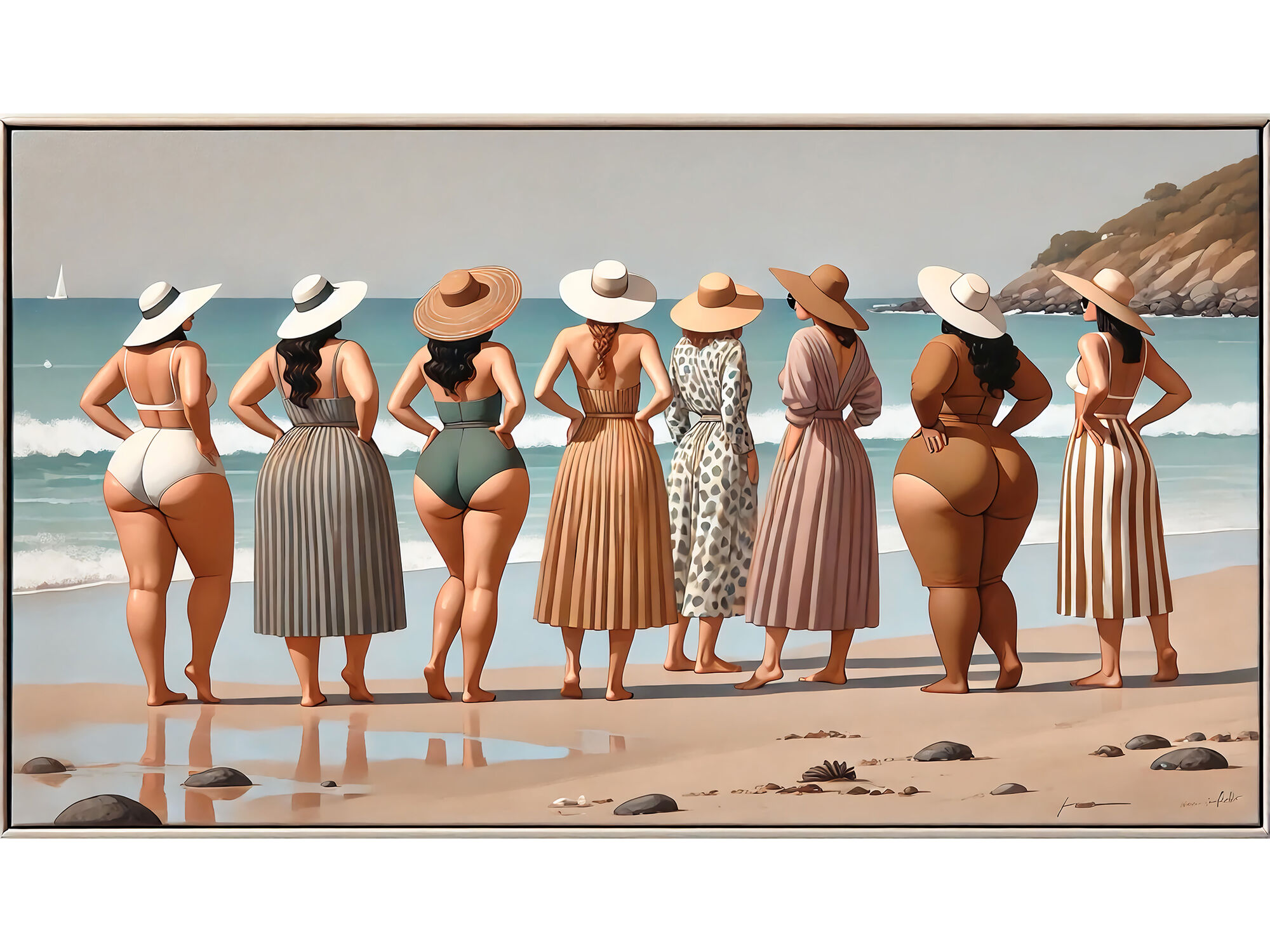 Leinwandbild »Frauen am Strand« in 70 x 140 cm (HxB)