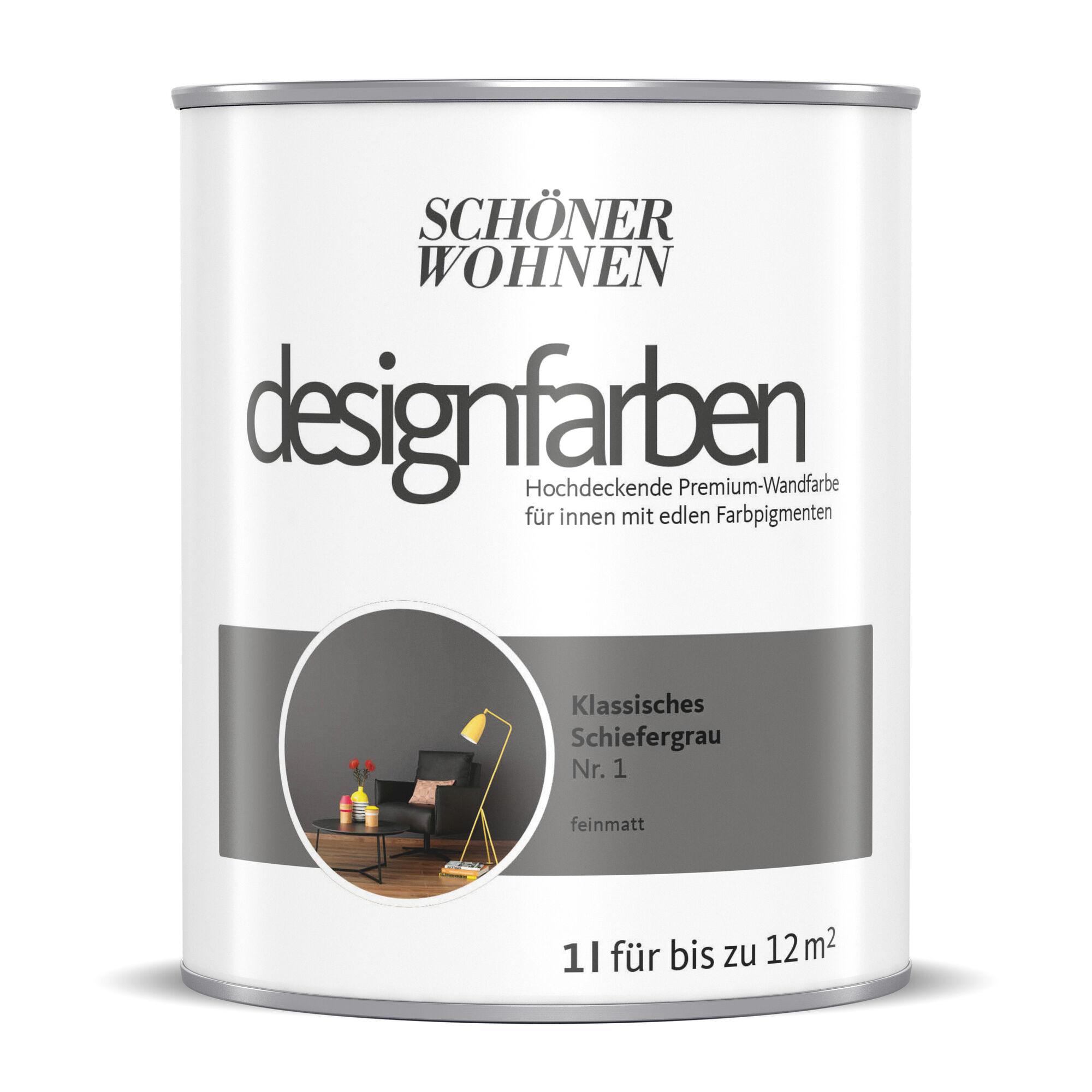Hochdeckende Designfarbe Schiefergrau