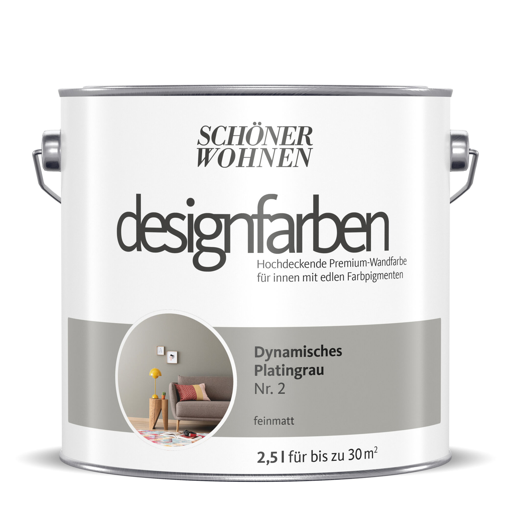 Hochdeckende Designfarbe Platingrau
