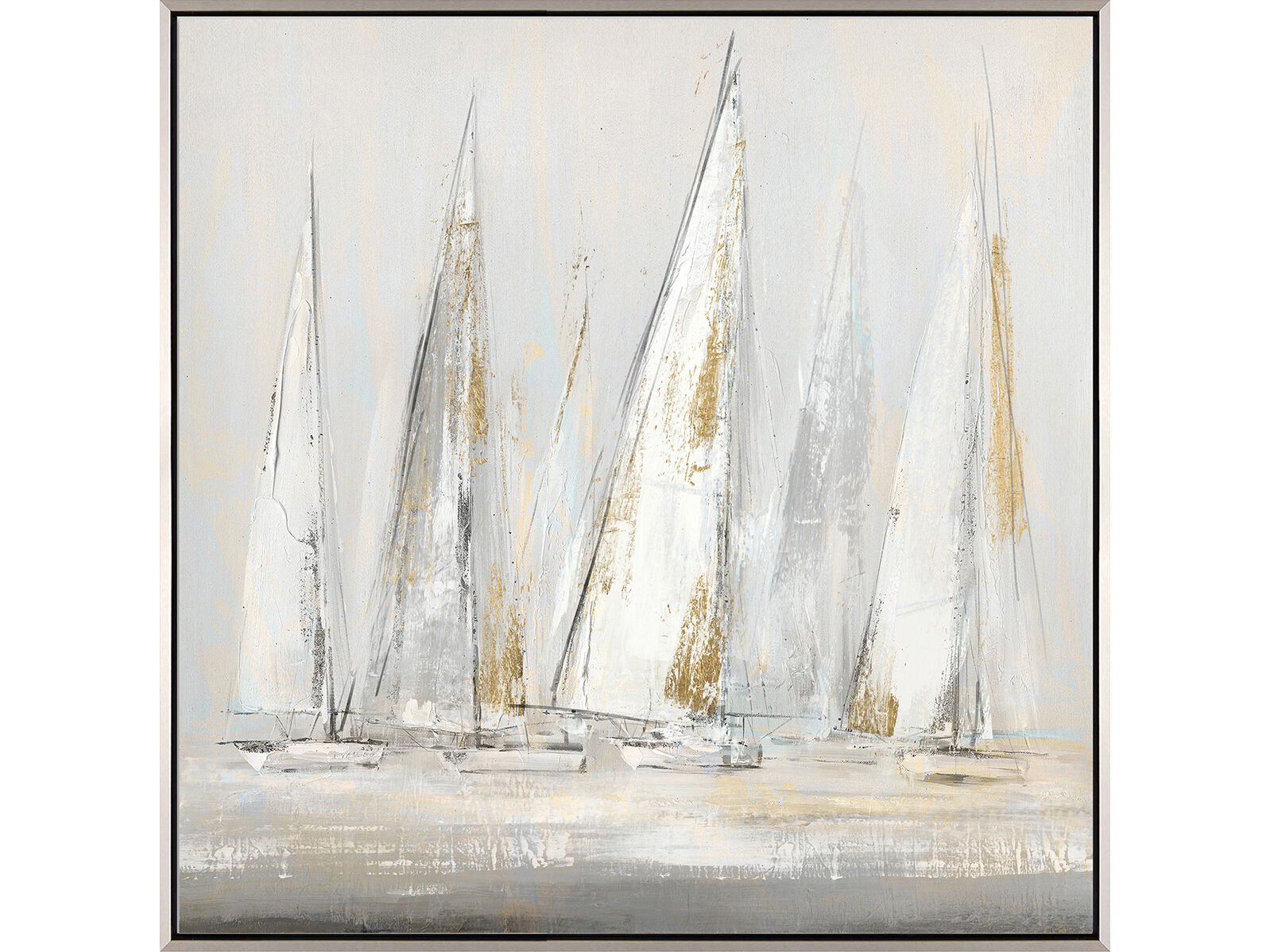 Bild I »Segelschiffe« mit Schattenfuge und Metall-Rahmen 65x65 cm