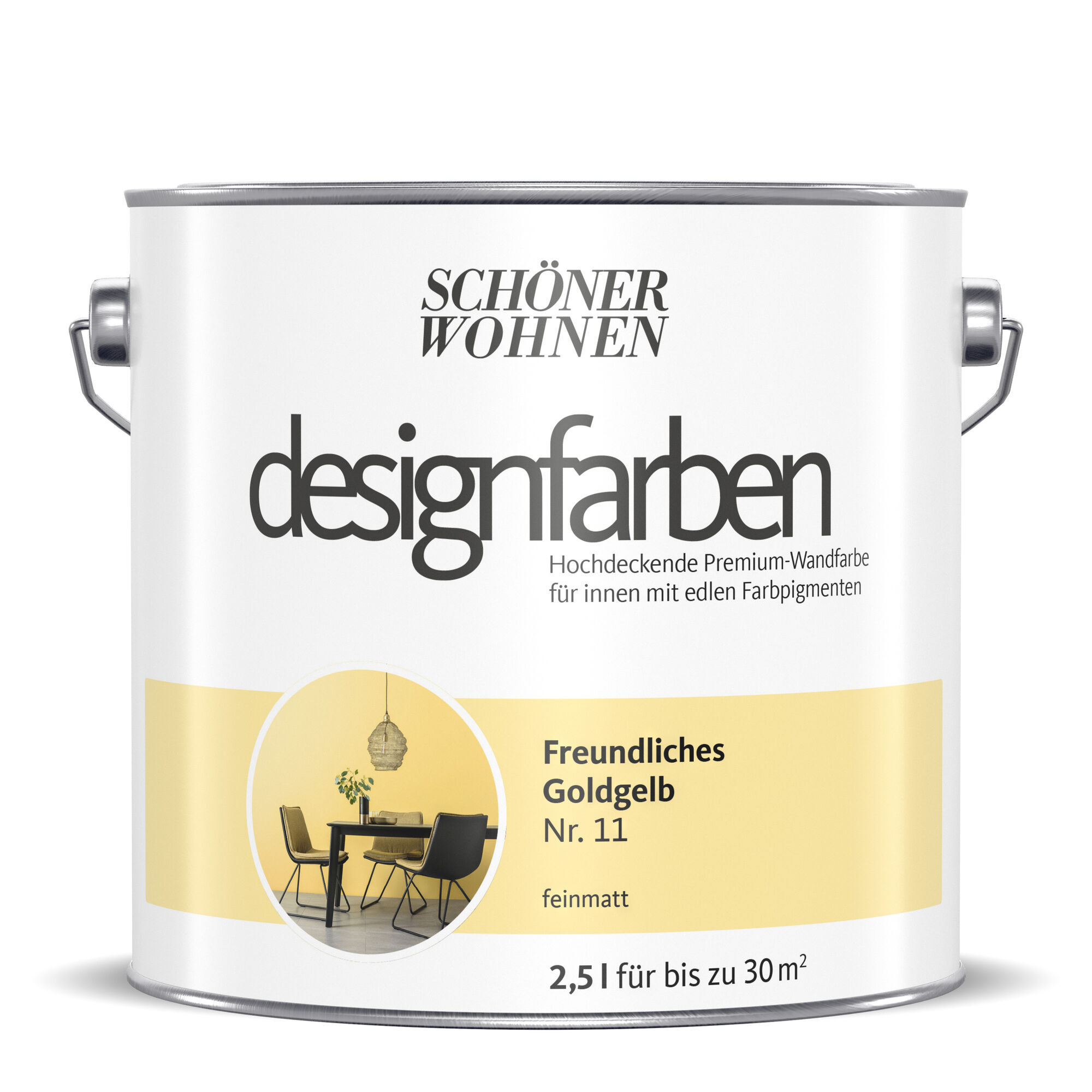 Hochdeckende Designfarbe Goldgelb