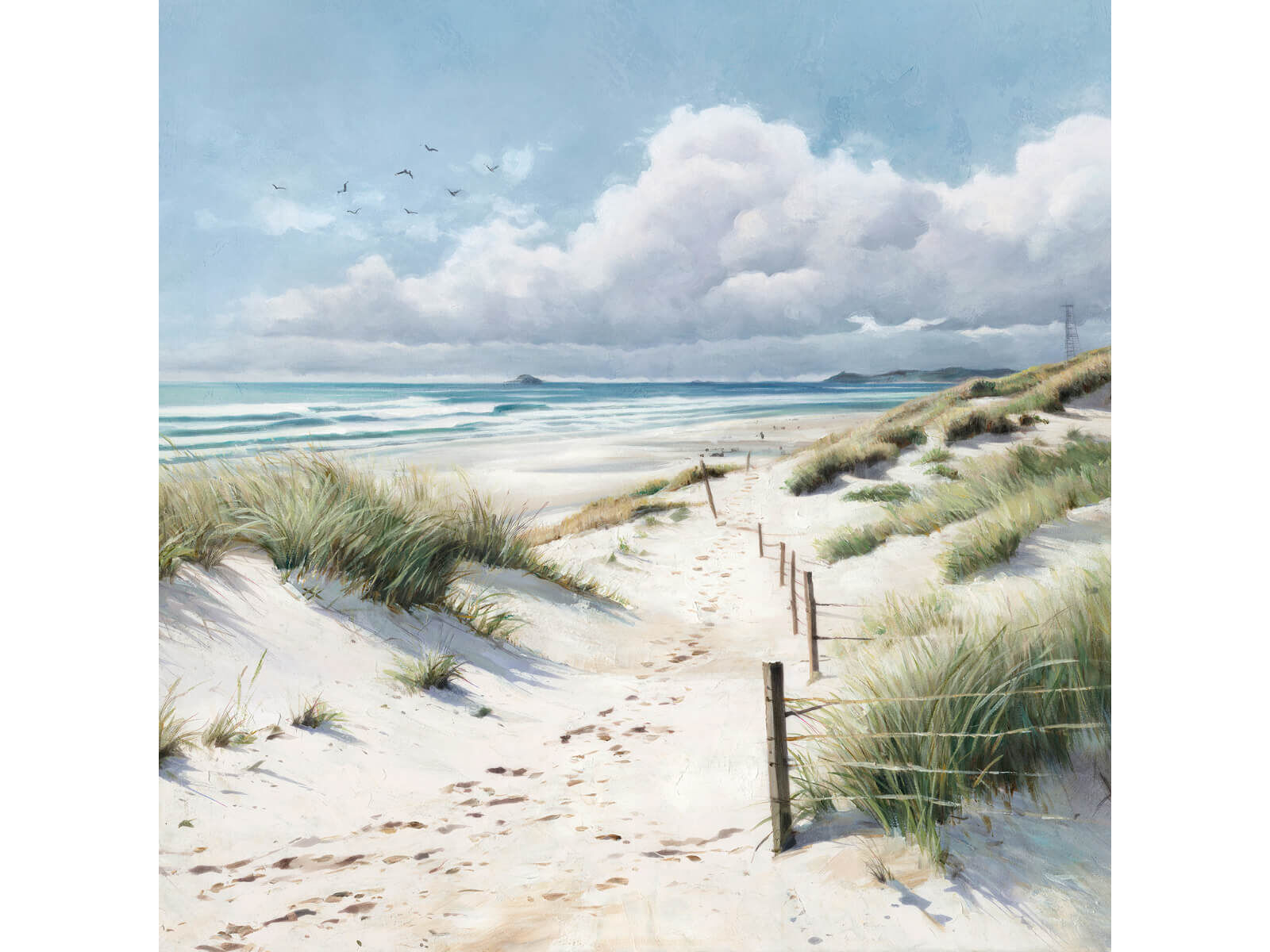 Quadratisches Leinwandbild »Strand« in 60 x 60 cm