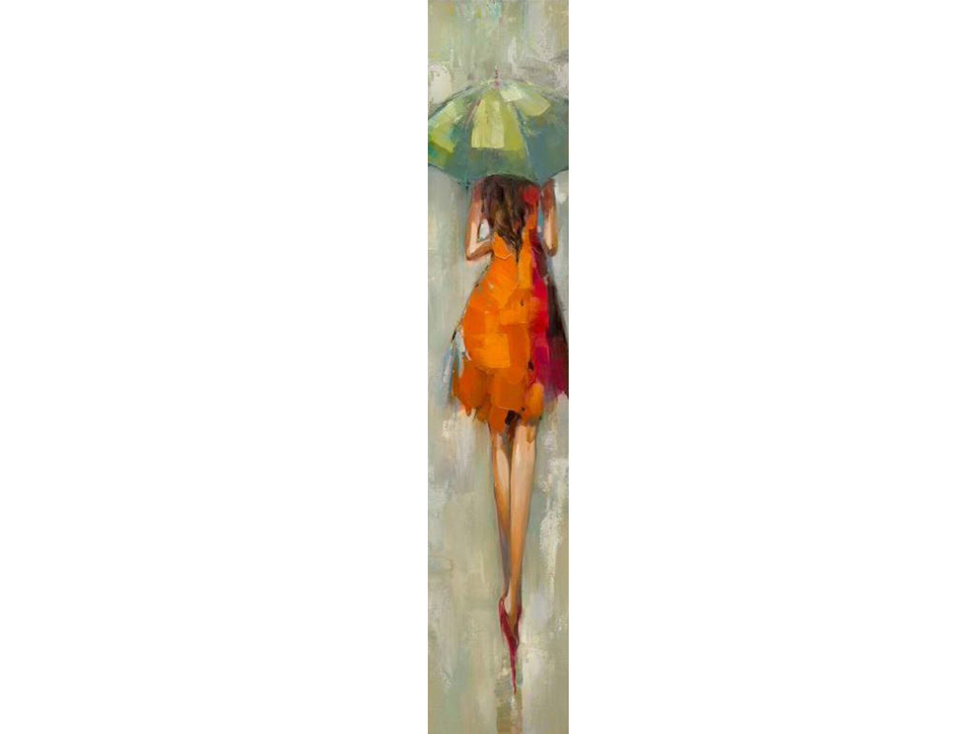 Leinwandbild »Frau mit Schirm II« apricot 150 x 30 cm