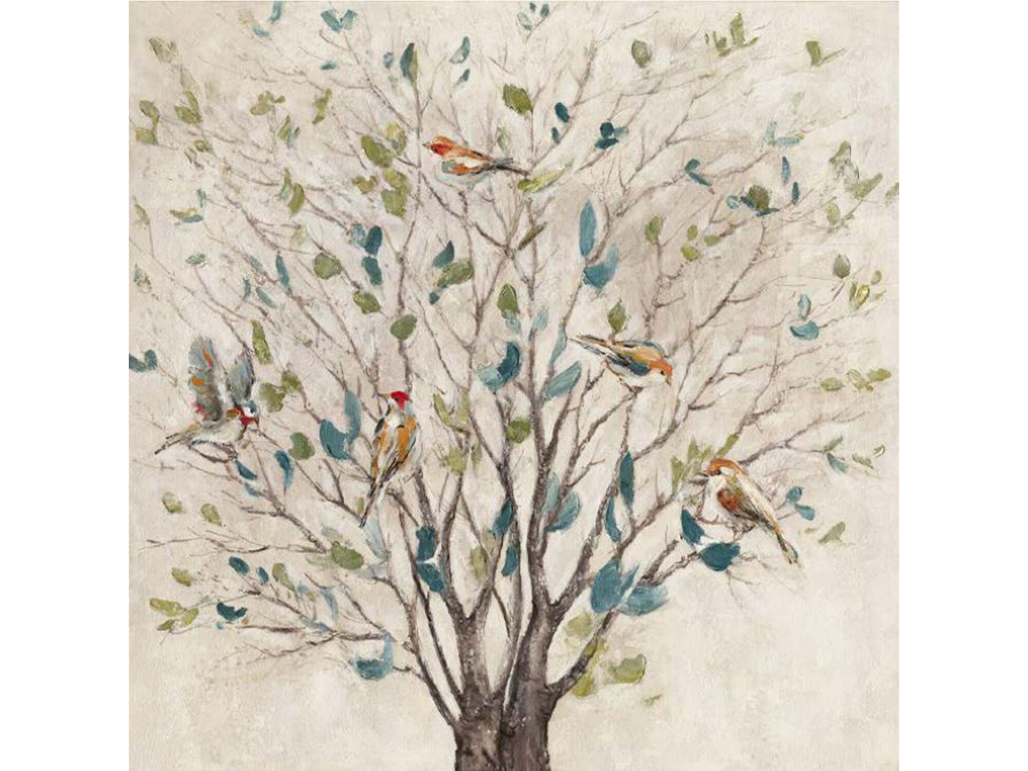 Leinwandbild »Baum mit Vögeln« in 60 x 60 cm