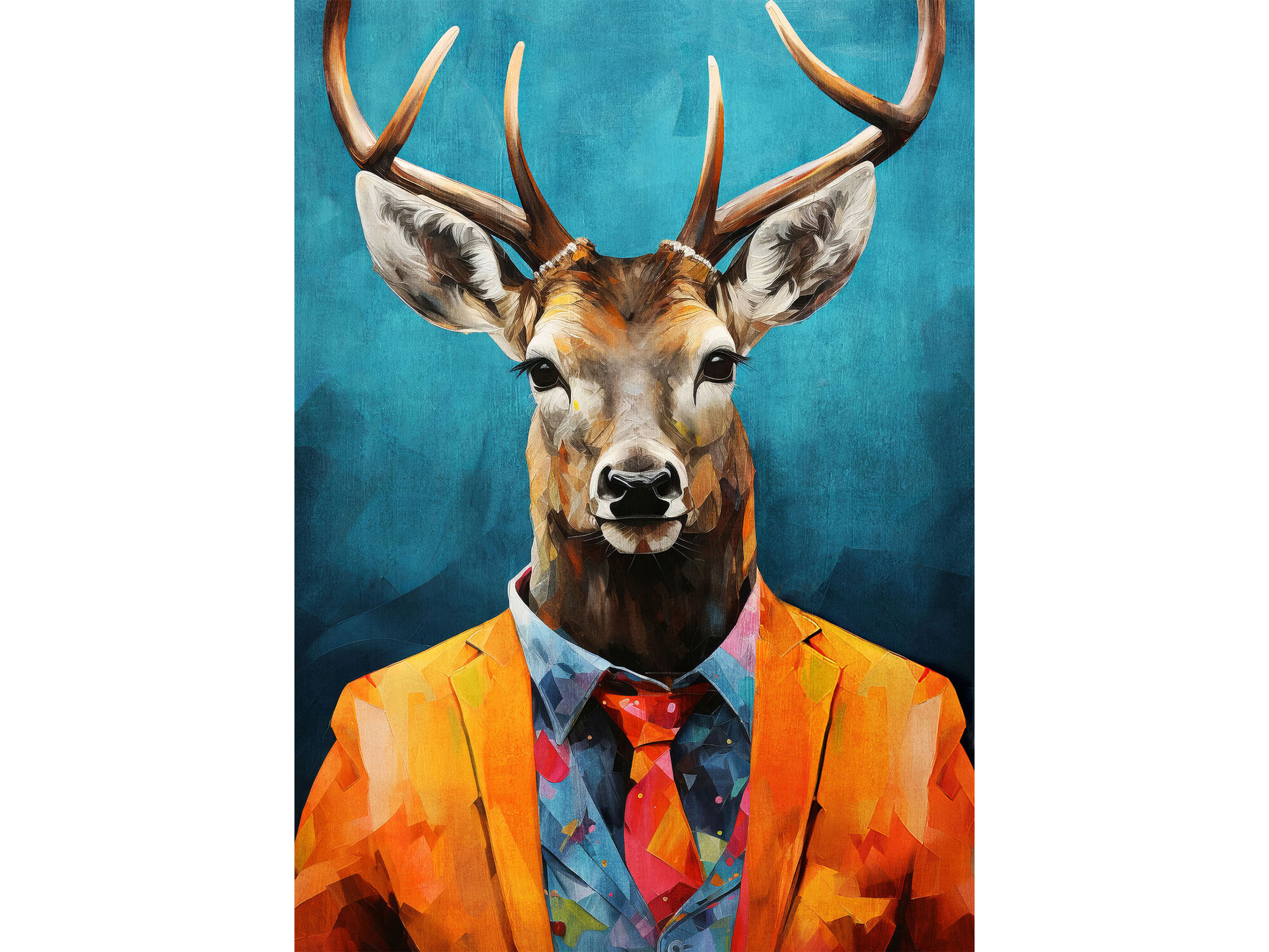Leinwandbild »Hirsch im Anzug« in 70 x 50 cm