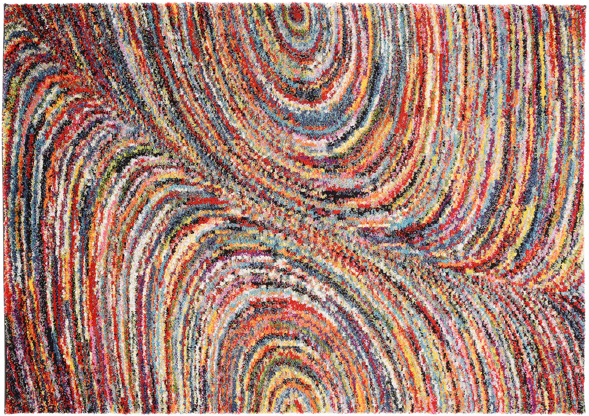 Designer Hochflor-Langflor-Teppich »Disco 01« – Lebhaftes Multicolor-Design, 160x230 cm