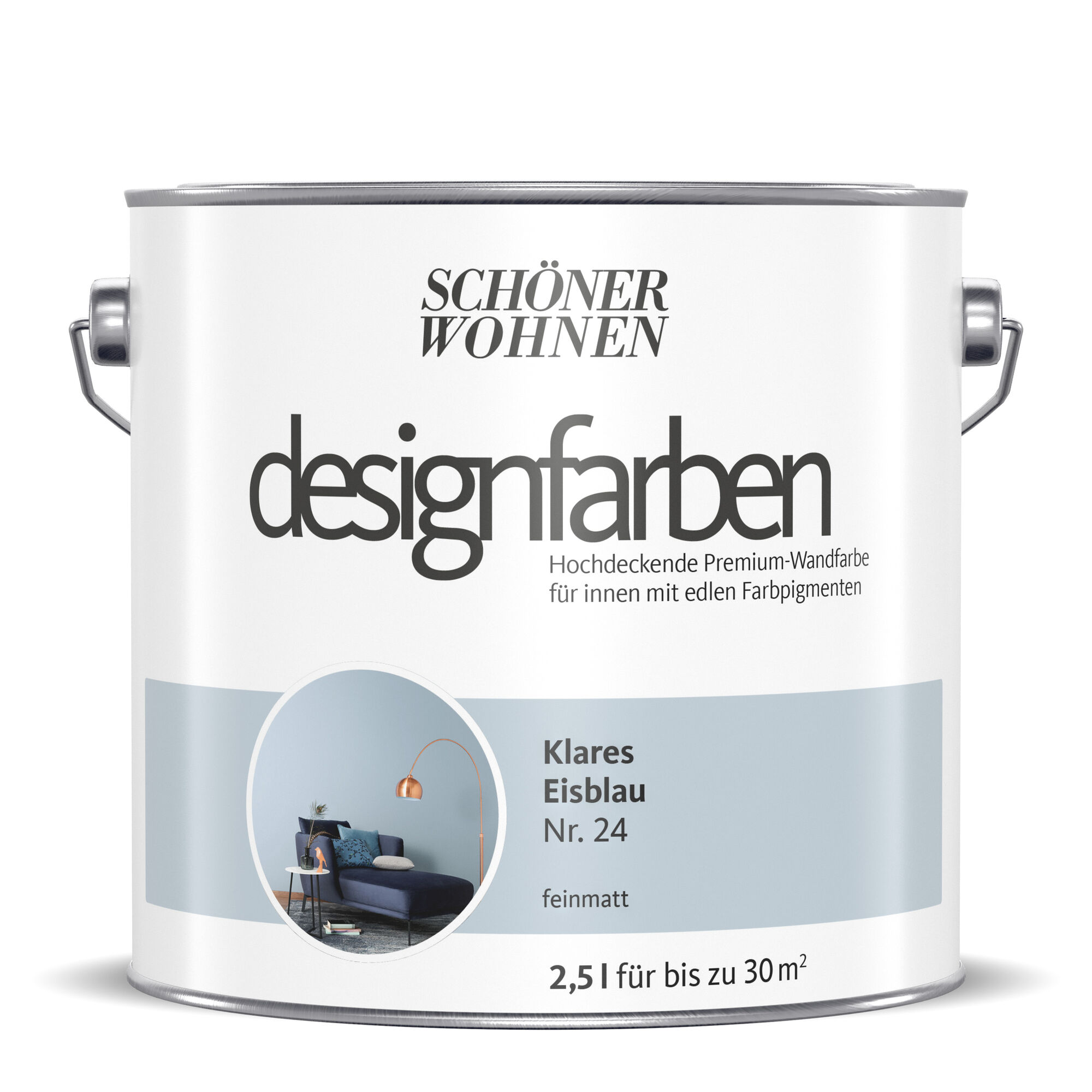 Hochdeckende Designfarbe Eisblau