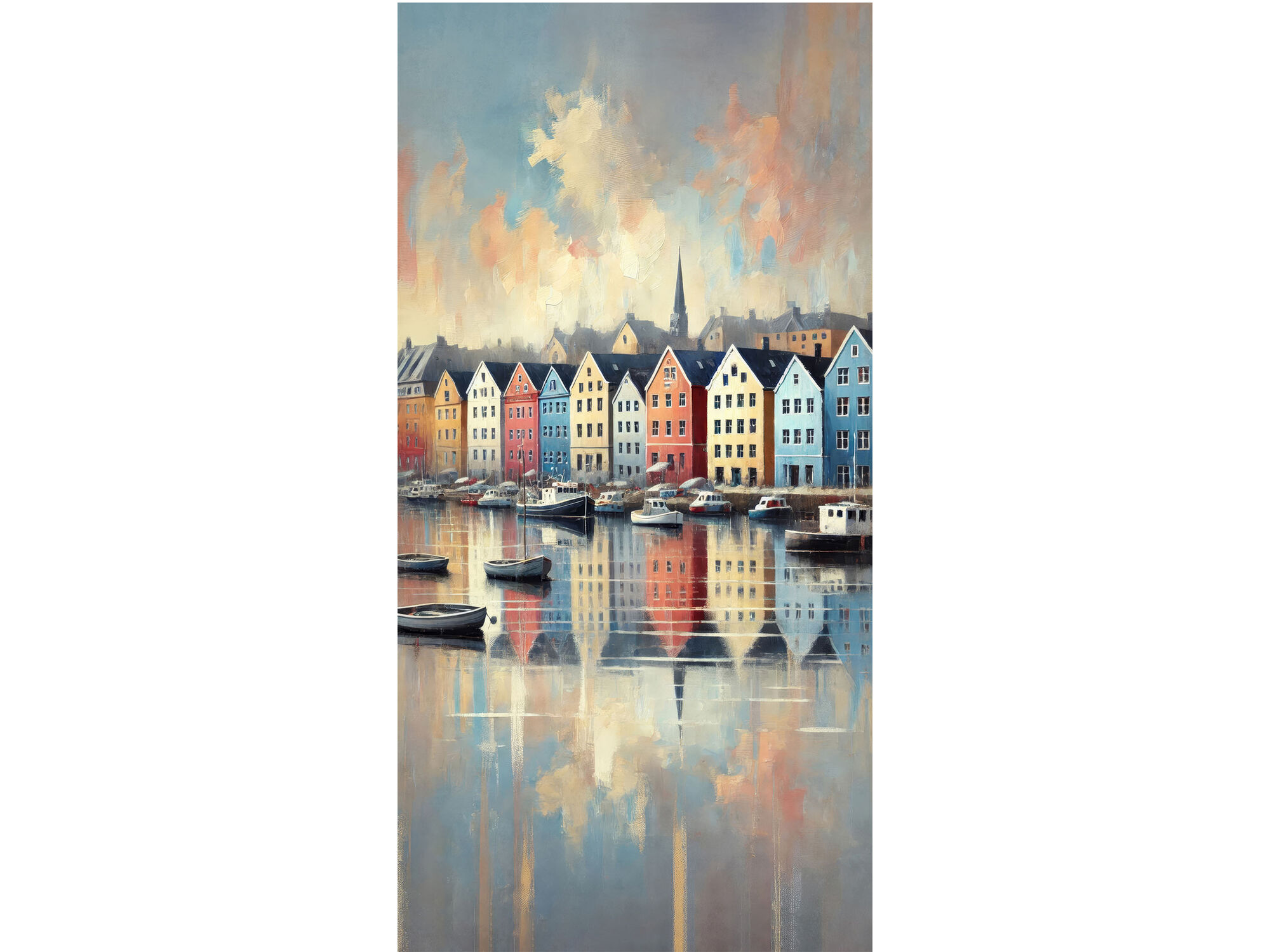 Leinwandbild »Stadt am Fluss« in 140 x 70 cm (HxB) 