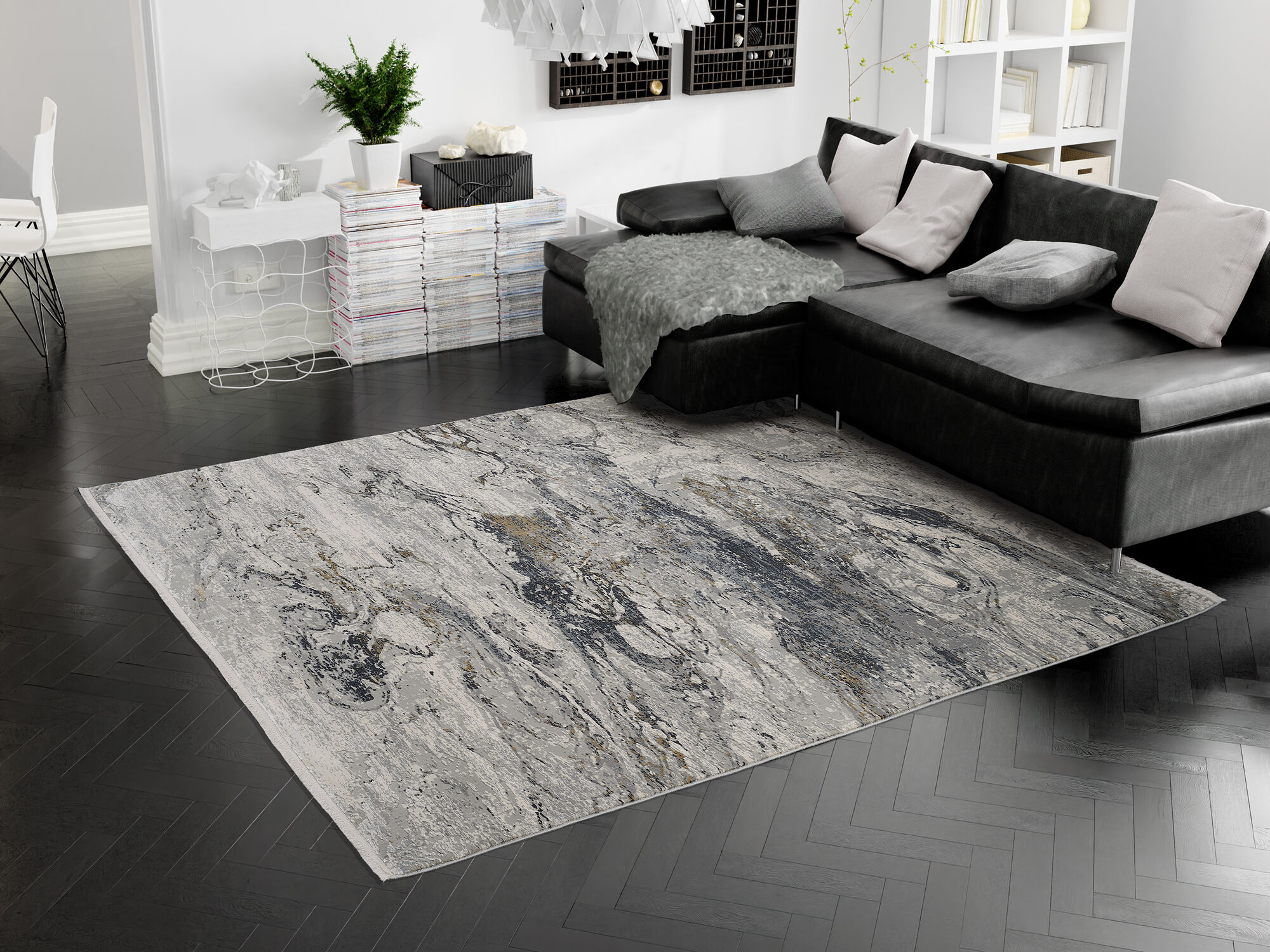 Teppich Limited 08 947 grau-gold