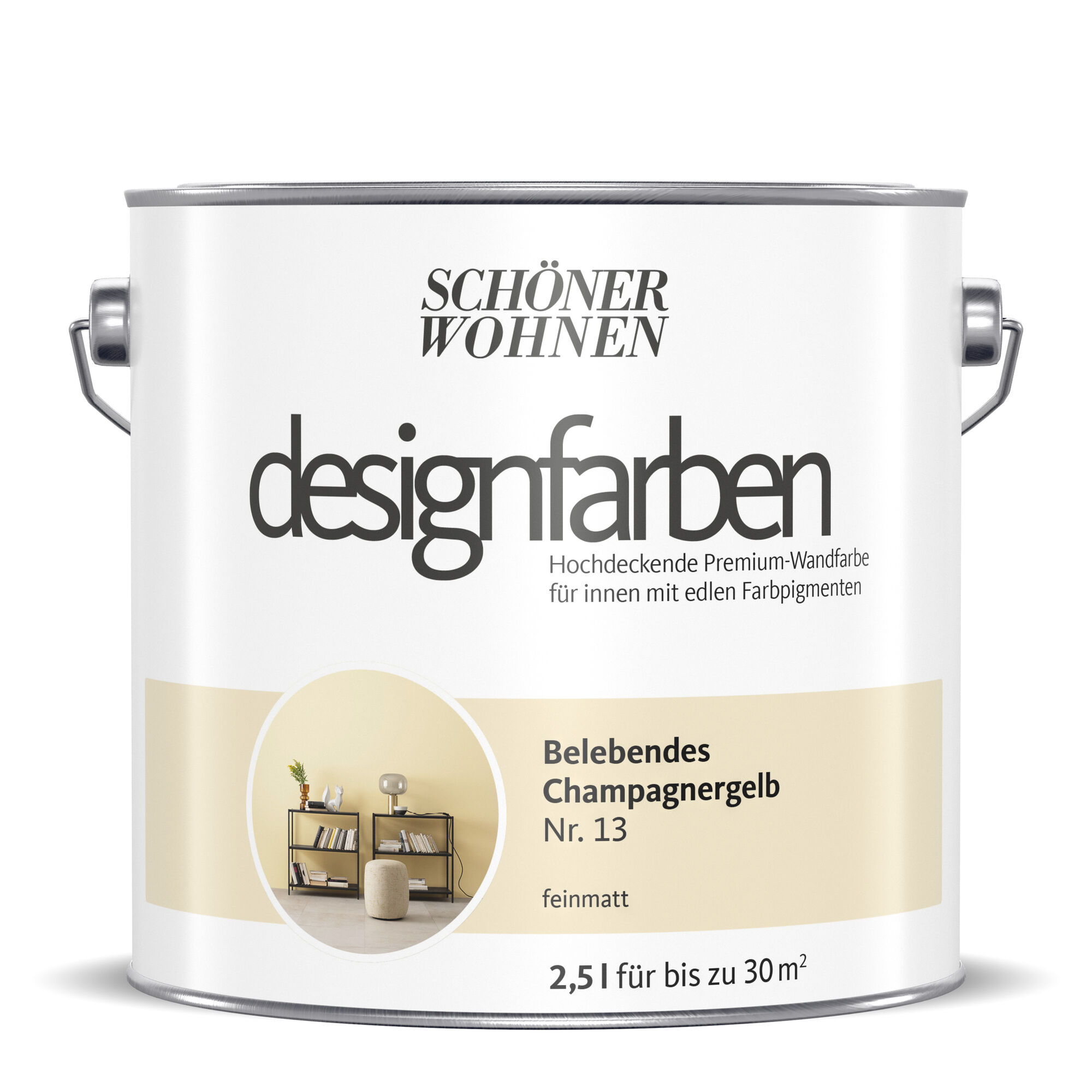 Hochdeckende Designfarbe Champagnergelb