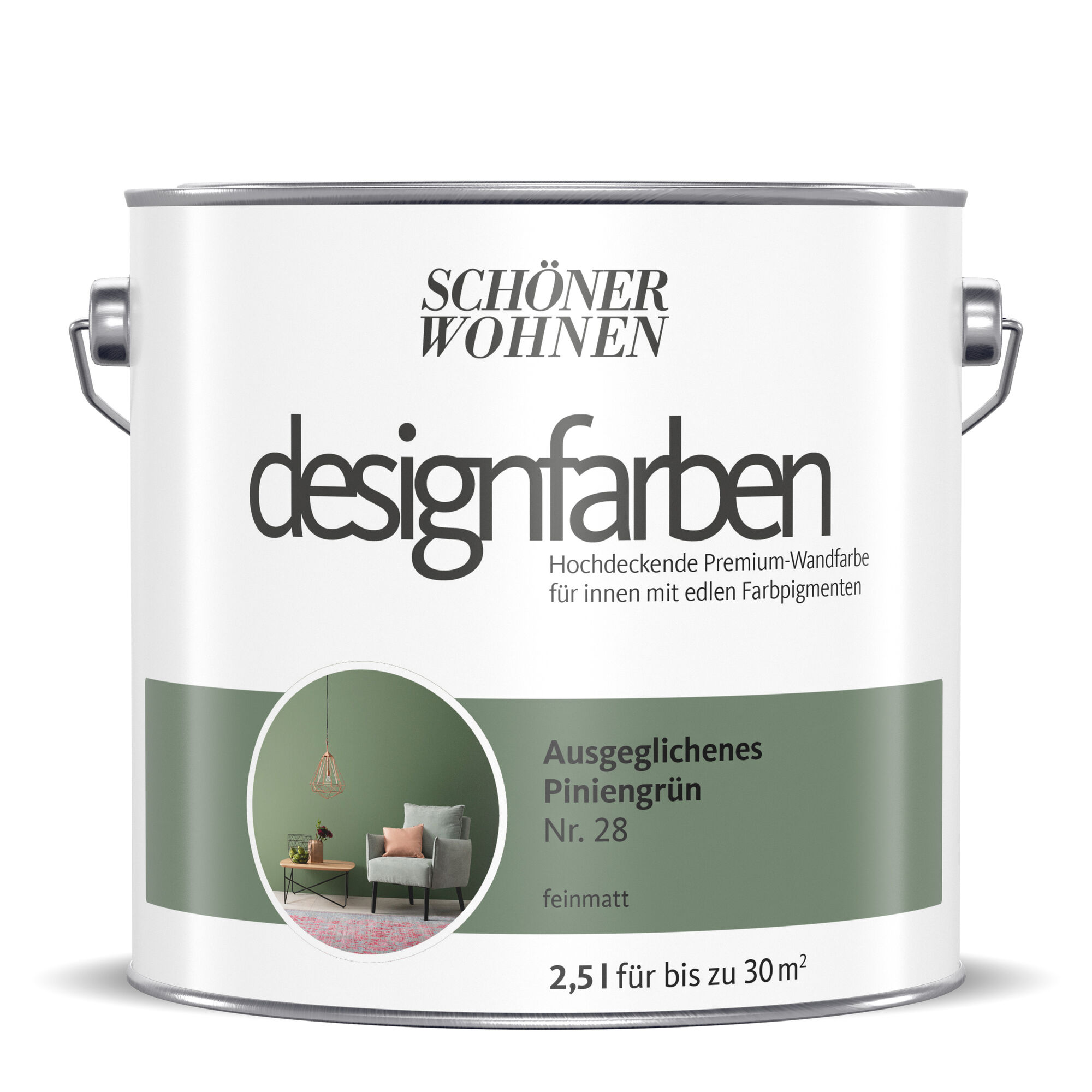 Hochdeckende Designfarbe Piniengrün