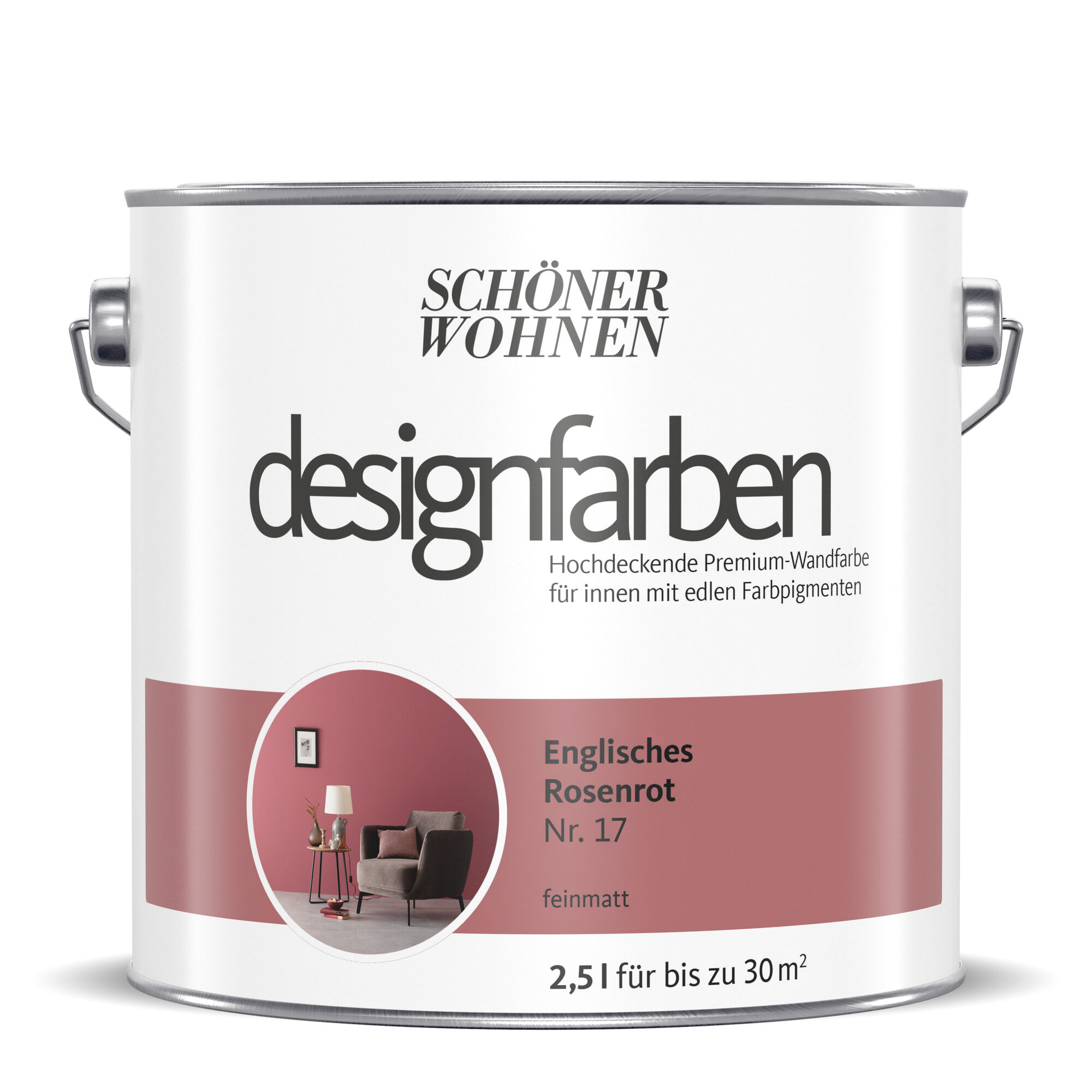 Hochdeckende Designfarbe Rosenrot