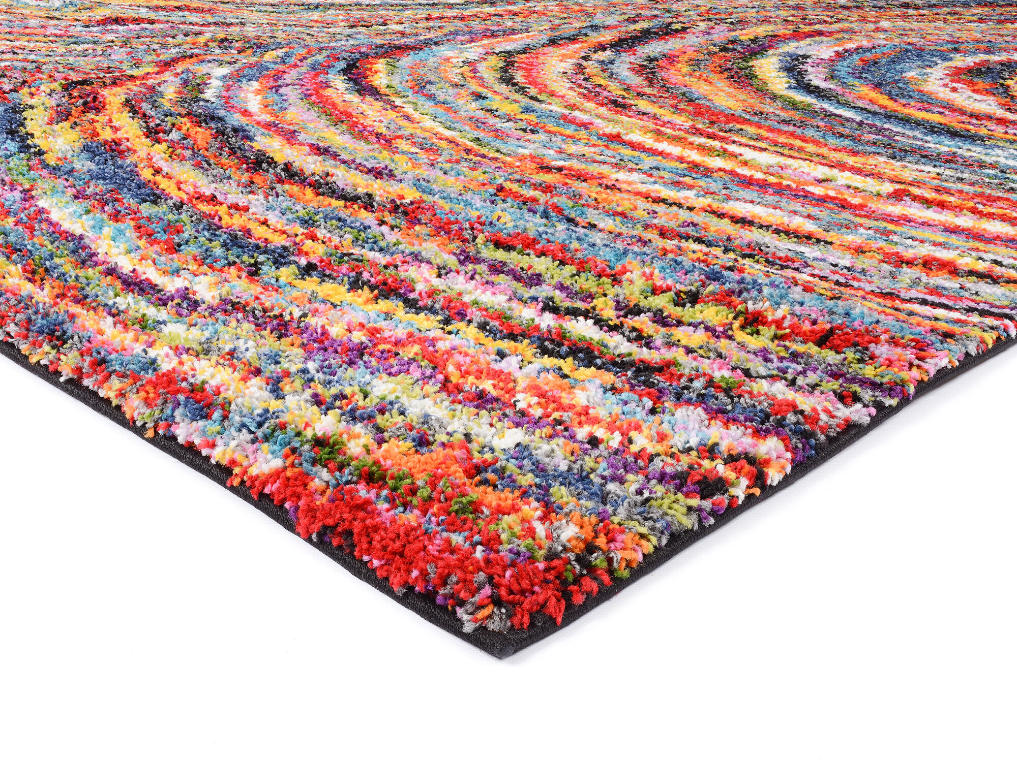 Designer Hochflor-Langflor-Teppich »Disco 01« – Lebhaftes Multicolor-Design, 160x230 cm