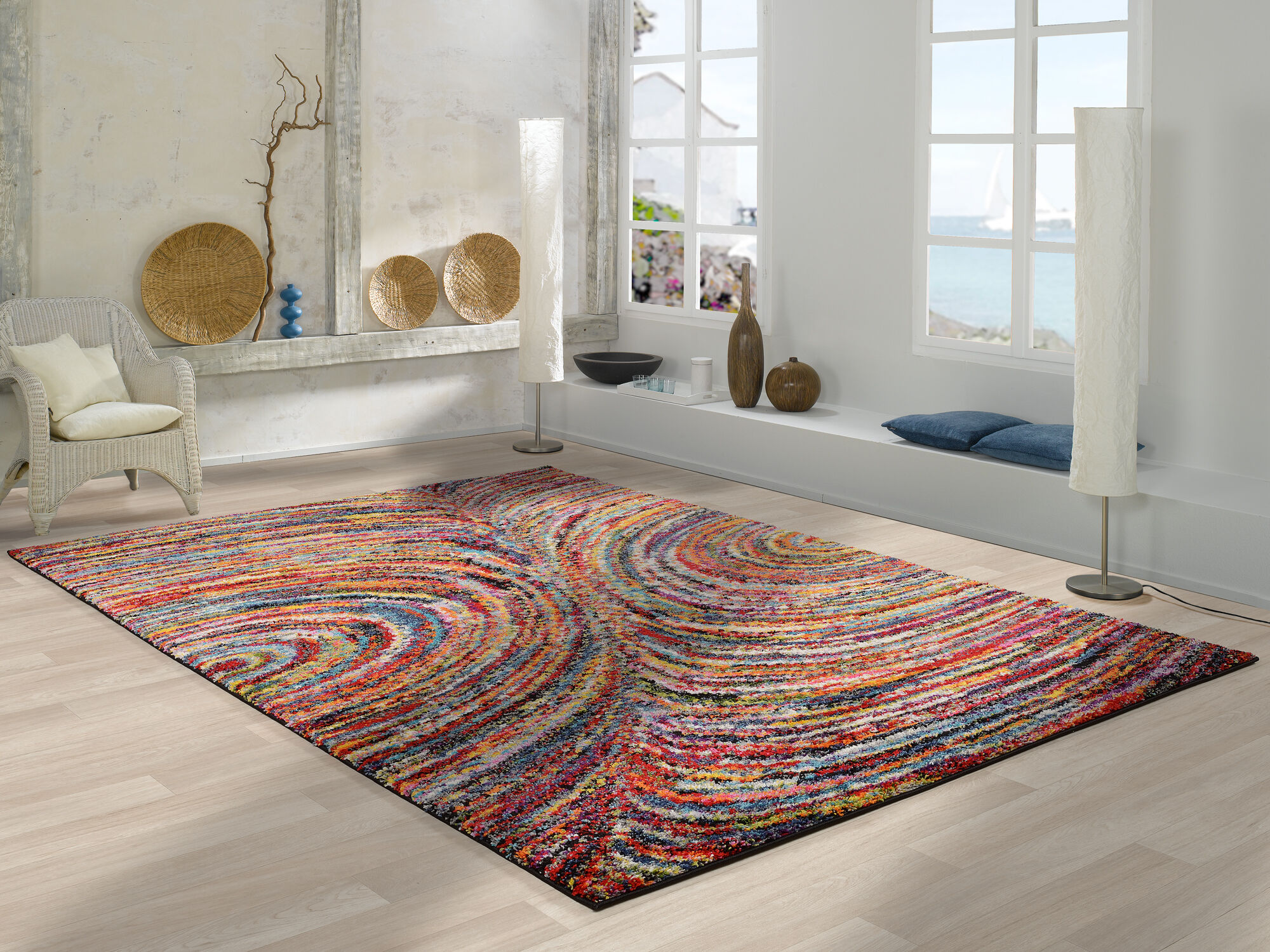 Designer Hochflor-Langflor-Teppich »Disco 01« – Lebhaftes Multicolor-Design, 160x230 cm