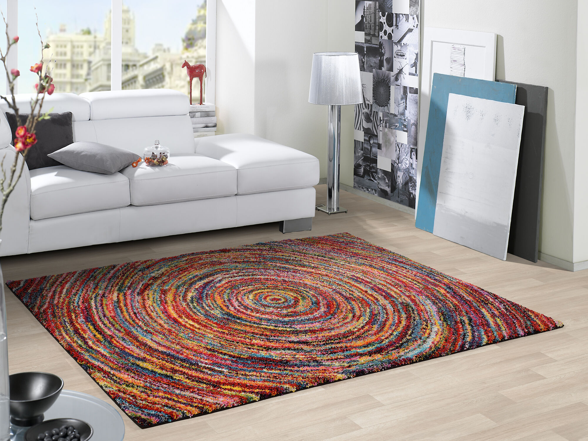 Designer Hochflor-Langflor-Teppich DISCO 05 multicolor