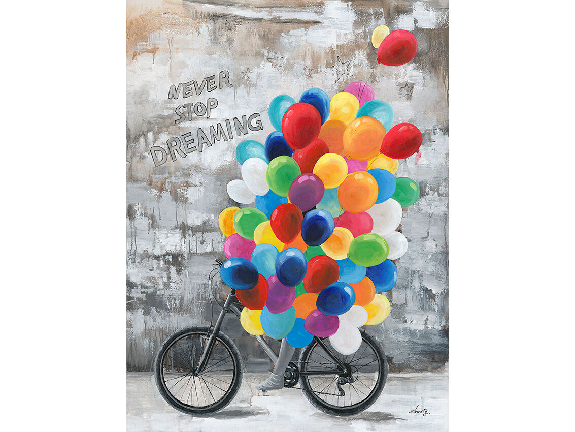 Leinwandbild »Fahrrad mit Luftballons« 90 x 120 cm  