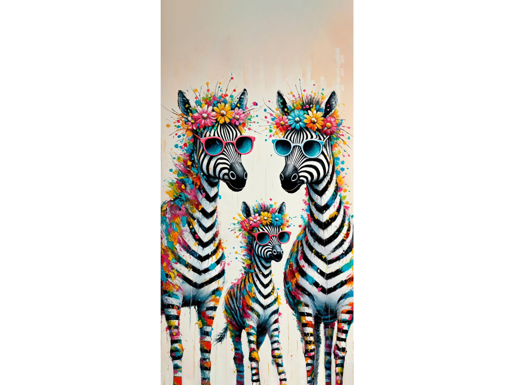 Leinwandbild »Bunte Zebras« in 120 x 60 cm (HxB)