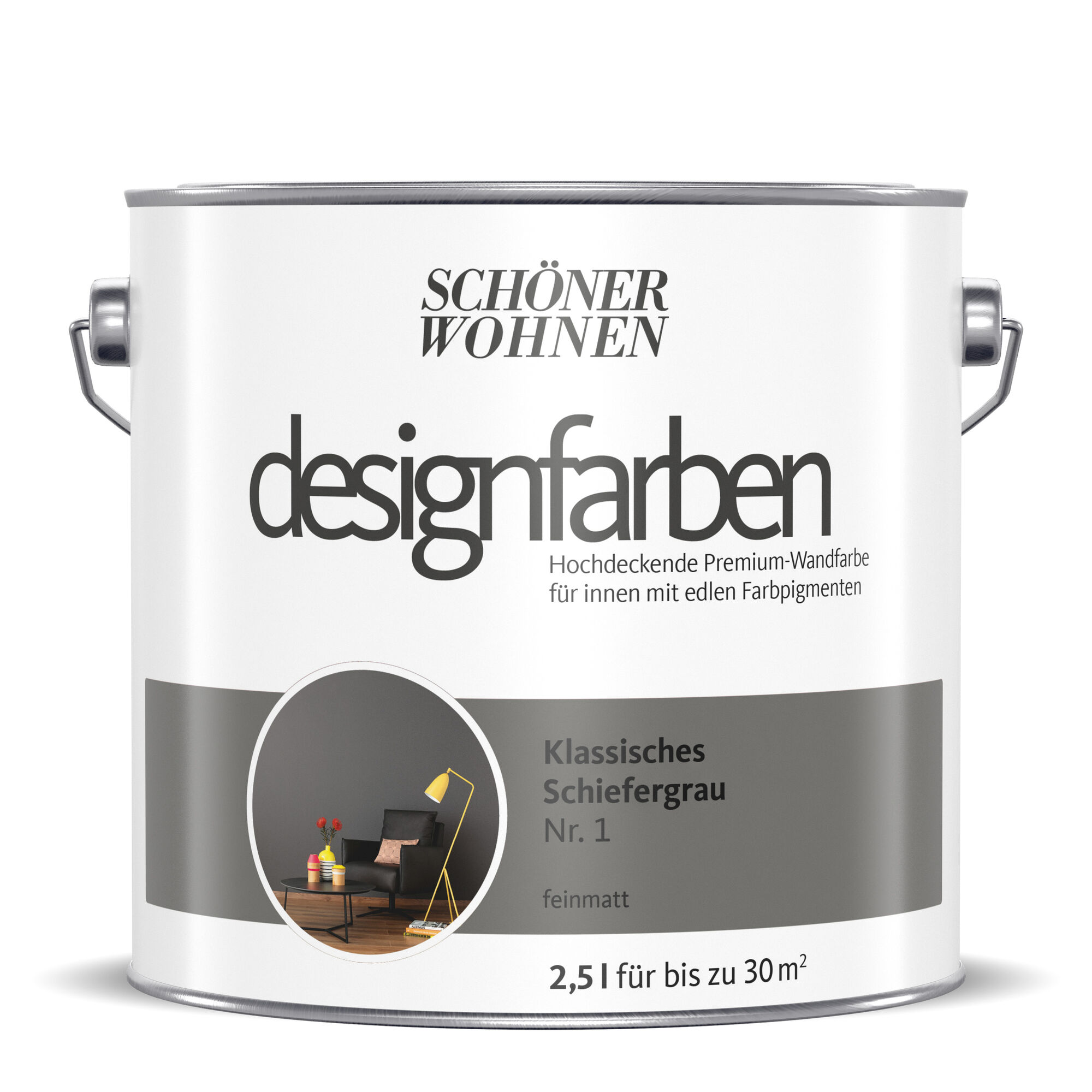 Hochdeckende Designfarbe Schiefergrau